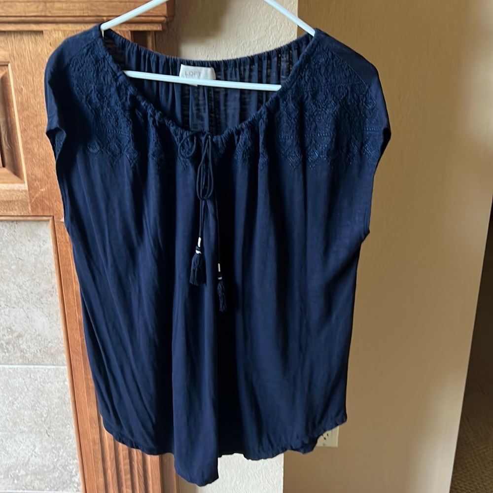 Loft blue cotton top